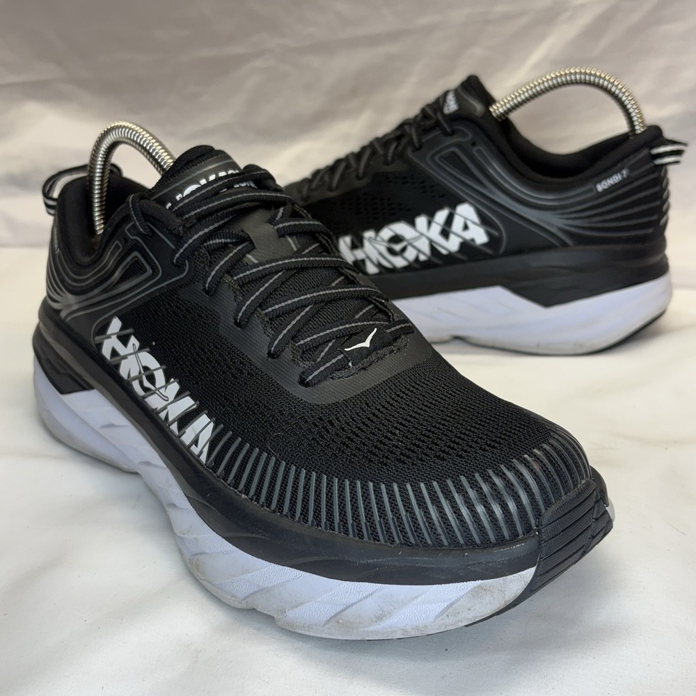 Hoka One One Bondi 7 Size 8.5 M EU 41 Women's Running Shoes Black/White 1110519